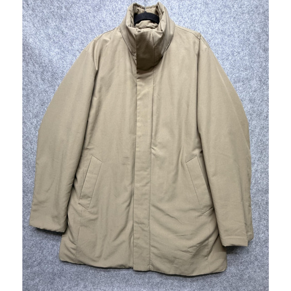 Uniqlo Coat Mens XL Tan Hybrid Down Outerwear Puffer Jacket Full Zip Winter